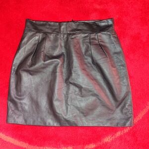 Classic Black Leather Mini Skirt Sz 6